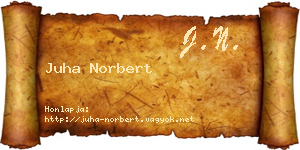 Juha Norbert névjegykártya