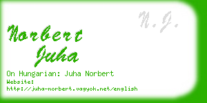 norbert juha business card